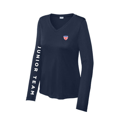 Jr Team Wom LS Vneck Tech
